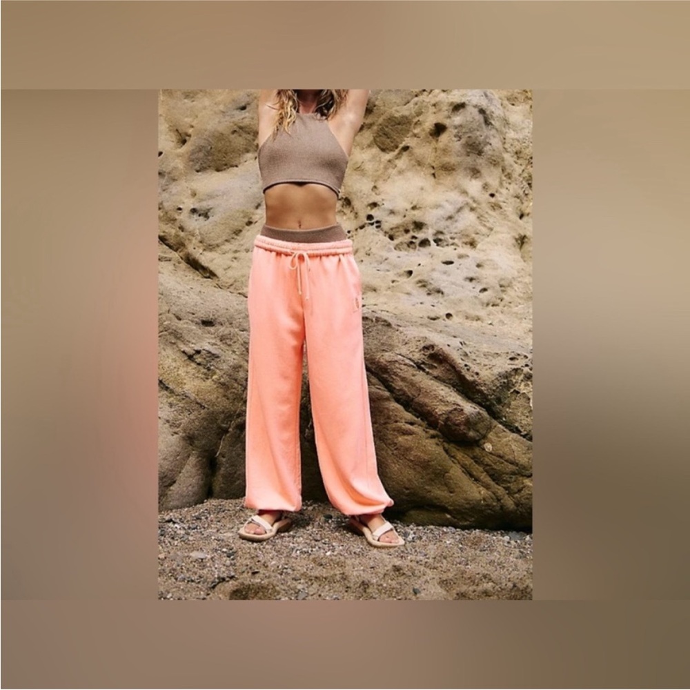NWT Free People FP Movement All Star Solid Pants - melon papaya - medium - Picture 2 of 9
